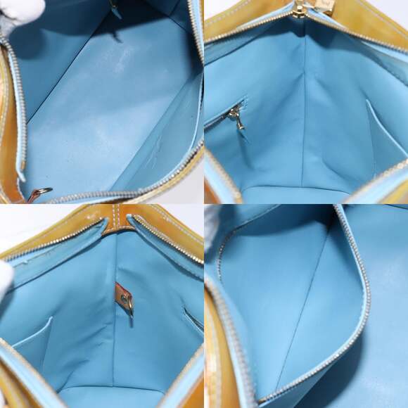 LOUIS VUITTON Monogram Vernis Houston Hand Bag Baby Blue M91005 - Picture 12 of 13